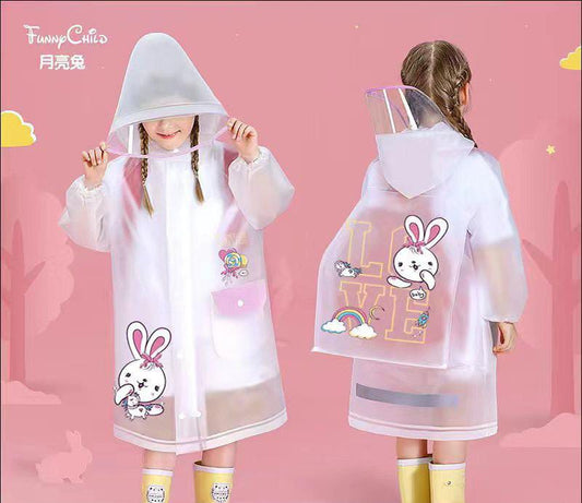 High quality children's raincoat with a wide brim hat