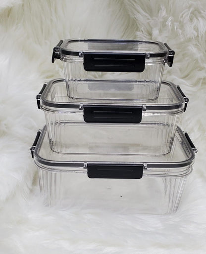 3pc Transparent Airtight Pantry Boxes