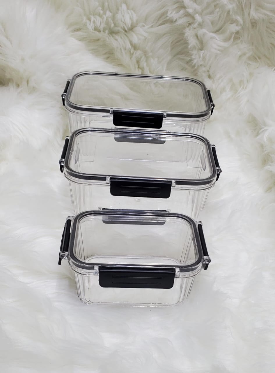 3pc Transparent Airtight Pantry Boxes