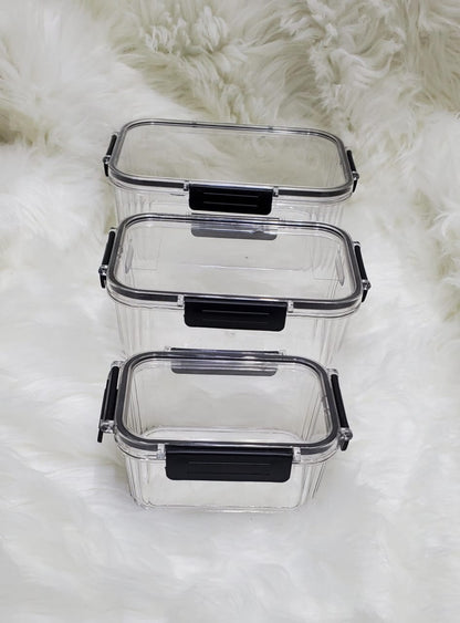 3pc Transparent Airtight Pantry Boxes