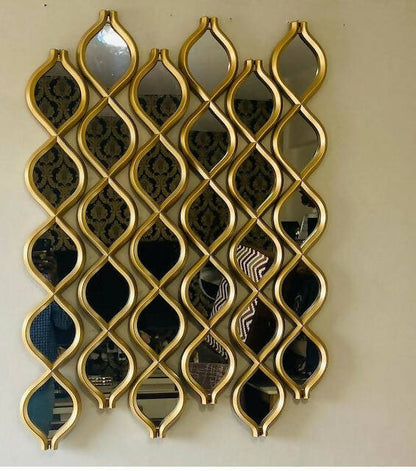 Wavy Decor Mirror Set, Reflective Design for Stylish Home Decor(Silver)
