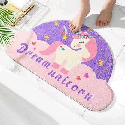 Kawaii Rug for Home Bath Living Room Floor, Non-Slip Rainbow Gamer Unicorn Welcome Entrance Doormat Carpets(90cm by 60 cm)