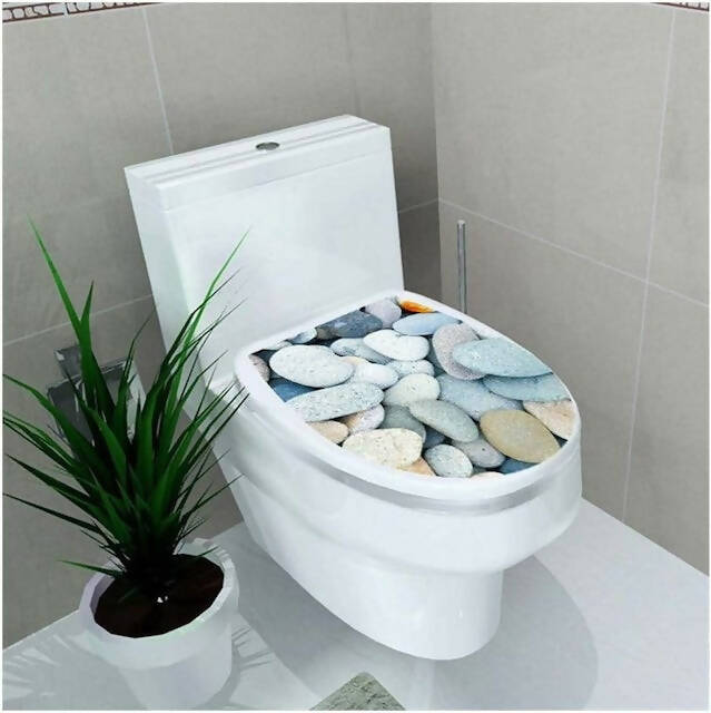 Creative 3D Toilet Seat Decals, Removable Waterproof Wall Sticker, Vinyl WC Pedestal Pan Cover/Washroom/Bathroom/Home Decor, Available in Codes 1,3,4,5,6,7