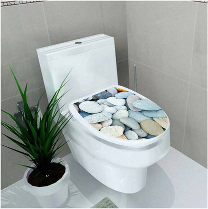 Creative 3D Toilet Seat Decals, Removable Waterproof Wall Sticker, Vinyl WC Pedestal Pan Cover/Washroom/Bathroom/Home Decor, Available in Codes 1,3,4,5,6,7