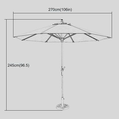 Folding Outdoor Umbrella with Iron Pipe, Garden Parasol Umbrella with Base, Sun Shelter Canopy Umbrella