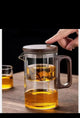 One Press Glass Infuser Tea Pot with Built-In Filter Heat-Resistant Design