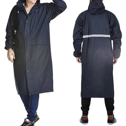Unisex Adult Raincoat with Cap – Waterproof Full-Body Coverage for Heavy Rain, Outdoor Work, Travel & Biking