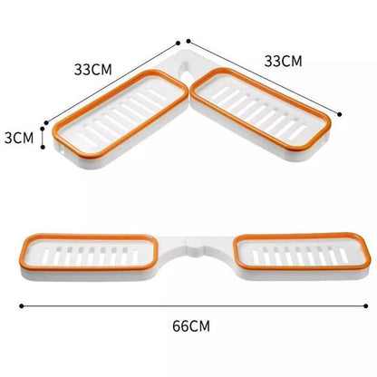 180° adhesive shower caddy, Bathroom Free Perforated Shower Caddy Corner, Shower Organizer, Rotatable Shower Shelf with 5-Hooks