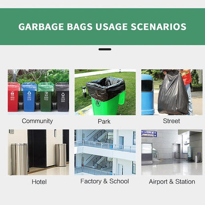 Large Black Size Garbage Bag Set, Large Trash Bags, Black Heavy Duty Bin Bags, Plastic Garbage Storage Bag - 50 pcs