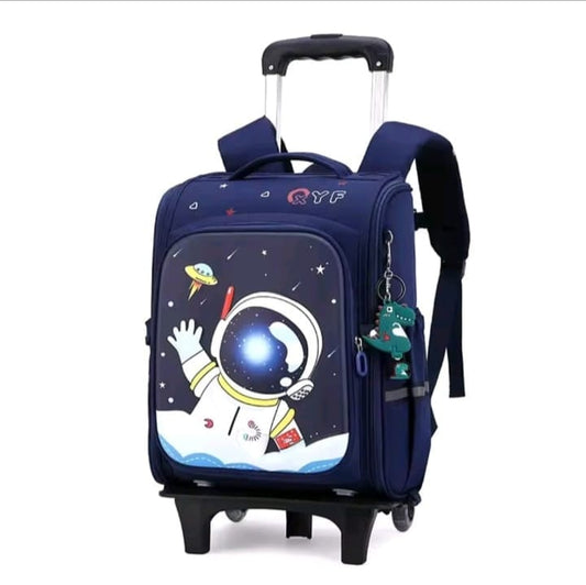 Durable Fashion Wheeled School Backpack – High-Capacity Oxford Trolley Bag with Detachable Wheeled Backpack PINK