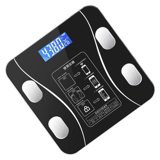 BMI Body Weight Scale, Fat Scale with LEC Display, Premium Tempered Glass Electric Scale for Home with 79 Body Measurements