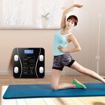 BMI Body Weight Scale, Fat Scale with LEC Display, Premium Tempered Glass Electric Scale for Home with 79 Body Measurements