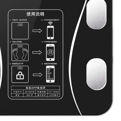 BMI Body Weight Scale, Fat Scale with LEC Display, Premium Tempered Glass Electric Scale for Home with 79 Body Measurements