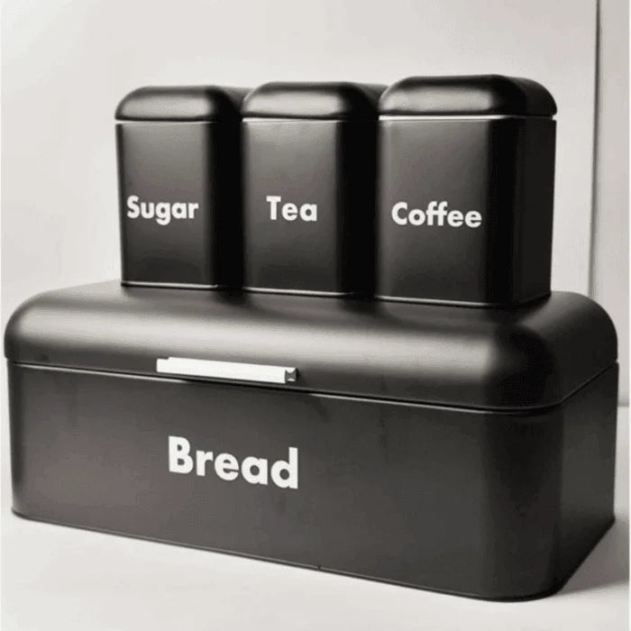 Bread Bin with Three Canister Set