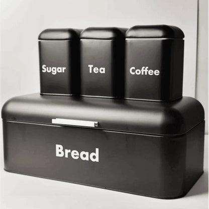 Bread Bin with Three Canister Set