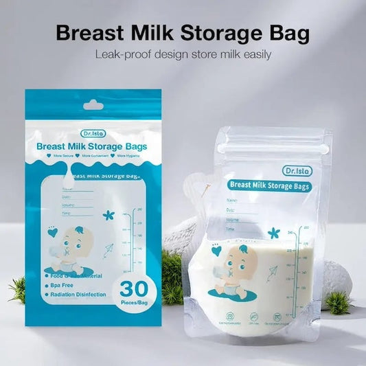 30pcs Breast Milk Freezer Bag, Milk Storage Bag, Breastfeeding Essentials, Milk Storage Bags for Freezer, BPA Free - Set of 30