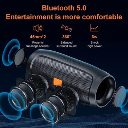 Waterproof Bluetooth Speaker Dual Speaker, Stereo Outdoor TF USB Playback Fm Voice Broadcasting, Portable Compatible Subwoofer