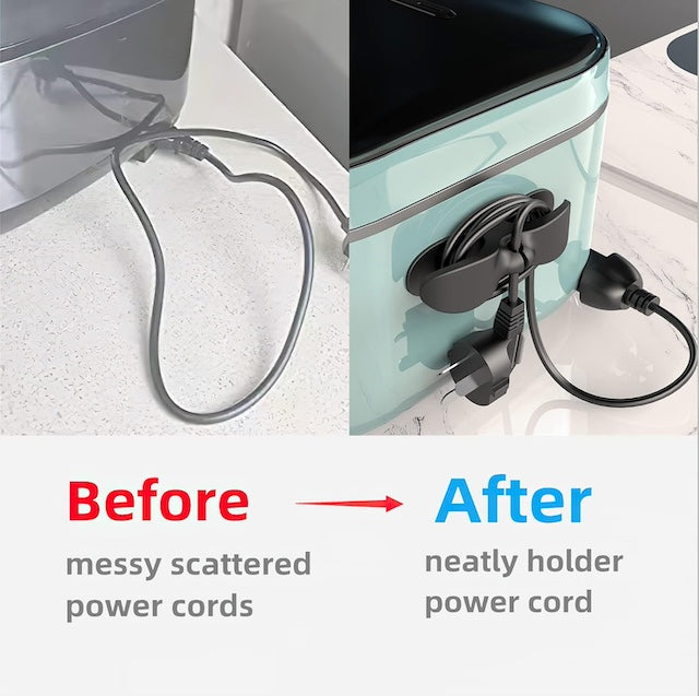 A pair of Multipurpose Kitchen Appliance Cable Winder, Cable Wrapper, Cable Organizer - Stick Firmly on Kitchen Appliances