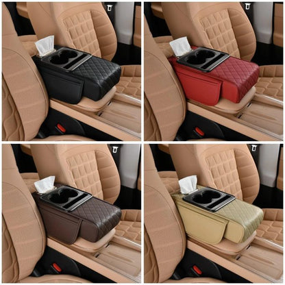 Multifunctional Car Centre Console Armrest Cushion – 2 Cup Holders, Phone & Tissue Holder + Extra Storage