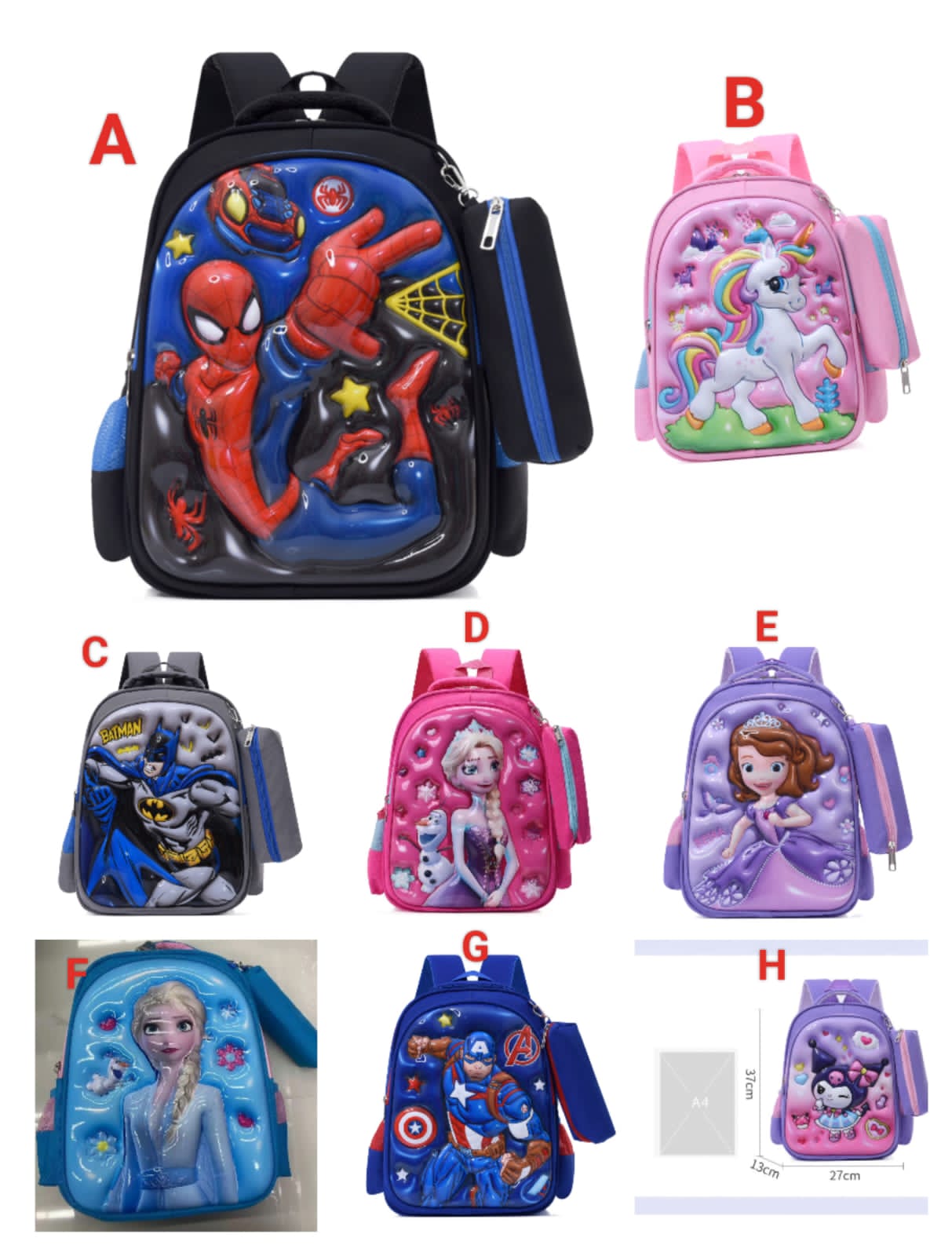 2IN1 Preschool Cartoon Themed School Backpack with Multiple Compartments and pencil pouch— Fun, Spacious & Kid‑Friendly School Bag