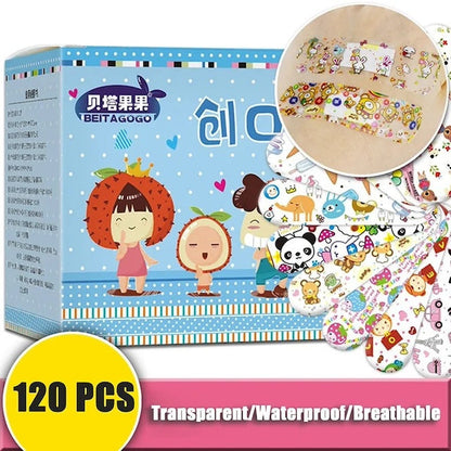 Cartoon Band-Aid Wound Plast Children Kids, Hemostasis Adhesive Bandages Acne Band-aids Household First Aid Supplies - 120 Pieces