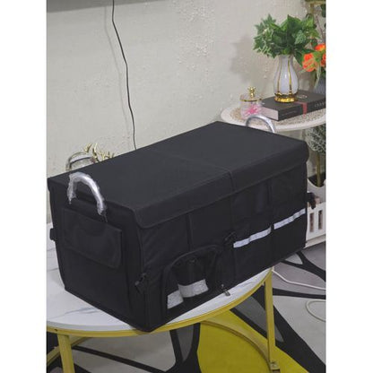 Large Foldable Car Trunk Storage Box With Shoe Compartment – Heavy-Duty Organizer for Groceries, Tools & Travel Essentials