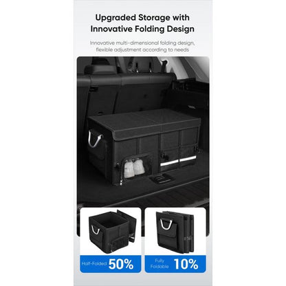 Large Foldable Car Trunk Storage Box With Shoe Compartment – Heavy-Duty Organizer for Groceries, Tools & Travel Essentials