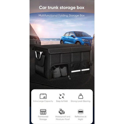 Large Foldable Car Trunk Storage Box With Shoe Compartment – Heavy-Duty Organizer for Groceries, Tools & Travel Essentials