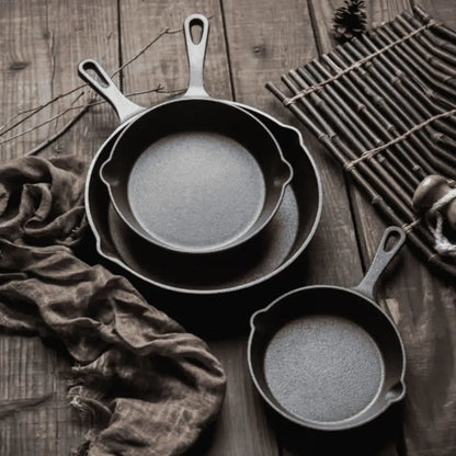 Premium 4-Piece Cast Iron Frying Pan Set