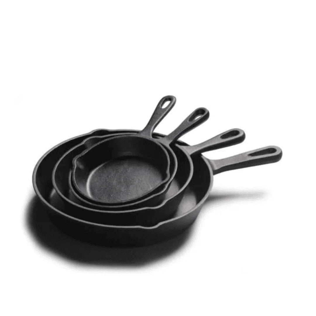 Premium 4-Piece Cast Iron Frying Pan Set