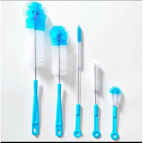 5-Piece Long Bottle Brush Cleaner Set — Deep Reach Cleaning for Bottles, Thermoses & Drinkware