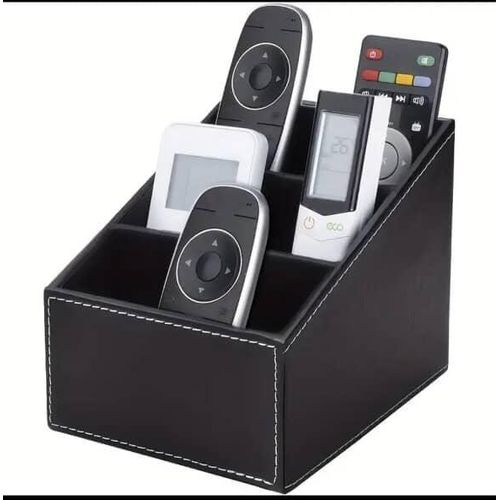 Stylish Multi-Compartment Leather Desk & Remote Organizer — Elegant PU Desk Storage for Office & Home Essentials