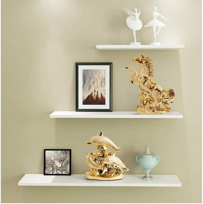 Gold Dolphine Decor, Gold-Plated Dolphin Bay Sculpture Crafts, Luxury Realistic Dolphin Decoration, Living Room Decor