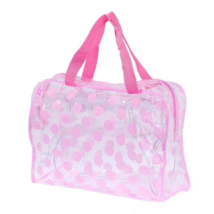 FUDEAM Dot Women Storage Makeup Bag, Portable Toiletries Organize Waterproof PVC Cosmetic Bag, Foldable Travel Toiletry Bag