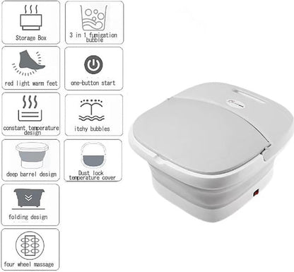 Electric Folding Footbath, Multi-function Electric Basin, Foot Spa Foot Bucket For Soaking Feet, Pedicure Bowl with Constant Temperature Heating