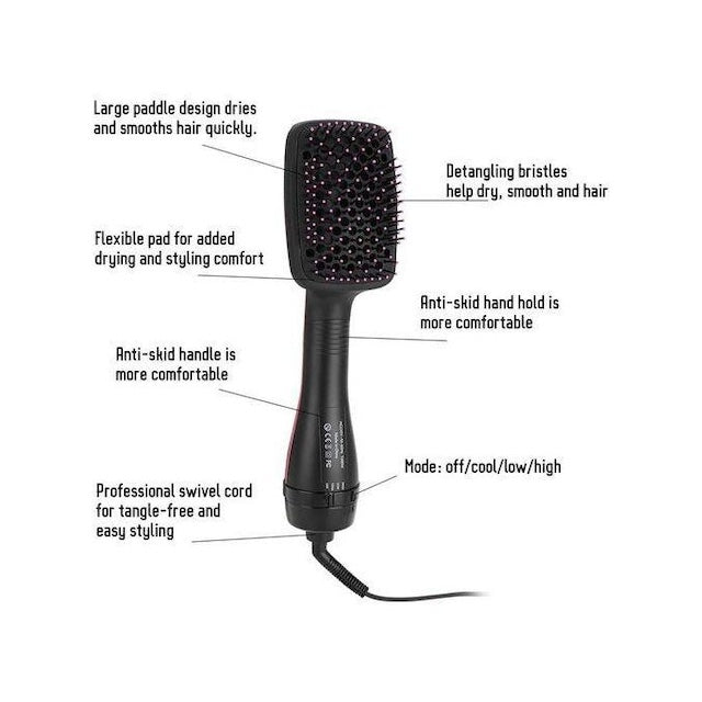 Electric Hair Straightener, Hair Dryer Brush, One Step Hair Blower Brush, Electric Hot Air Brush, Blow Dryer Comb, Hairdryer Hairbrush