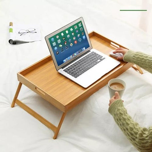 Foldable Bamboo Tray, Versatile Bamboo Serving Tray Table, Breakfast in Bed Bamboo Tray, Foldable Bamboo Tray Laptop Desk