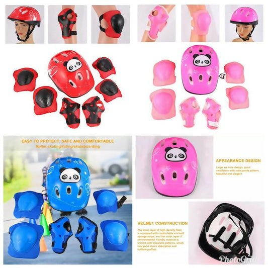 Kids Helmet/Guards Set, Kids Protective Gear Set for Skating, Cycling, Biking, Helmet Knee Elbow Wrist Pads