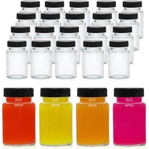 6PCS Ginger Shots Bottles Portable Leakproof Glass Jars With Lids- Glass Juice Shot Bottles With Caps For Wellness Shot