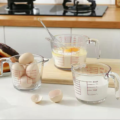 1000 ml Heat-Resistant Glass Measuring Cup with Easy-Read Scale & Comfortable Handle