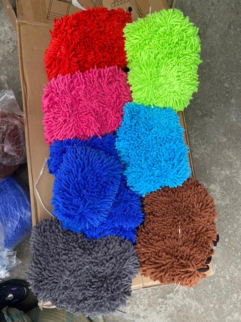 Double-Sided Car Wash Cleaning Gloves, Chenille Microfiber Car Wash Mitts - Scratch Free, Lint Free