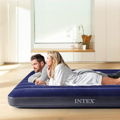4x6 Intex Portable Inflatable Air Bed Mattress – Portable Camping & Guest Bed with Free Pump