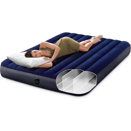 4x6 Intex Portable Inflatable Air Bed Mattress – Portable Camping & Guest Bed with Free Pump