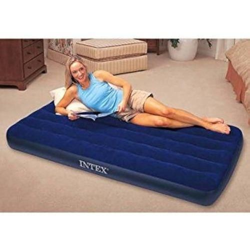 4x6 Intex Portable Inflatable Air Bed Mattress – Portable Camping & Guest Bed with Free Pump