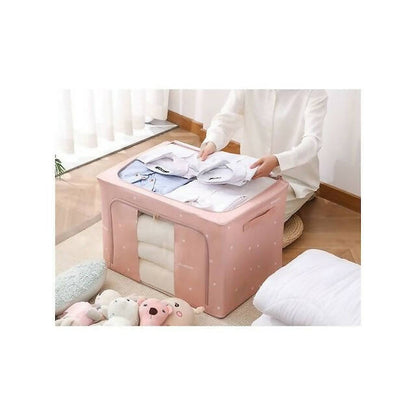 Multipurpose Storage Box: Oxford + Steel, Waterproof, Foldable, Large Capacity, Transparent Design