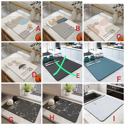 Efficient Kitchen Sink Drainage Mat to Absorb Excess Water, Absorbent Kitchen Sink Drainage Mat with Anti-Slip Design