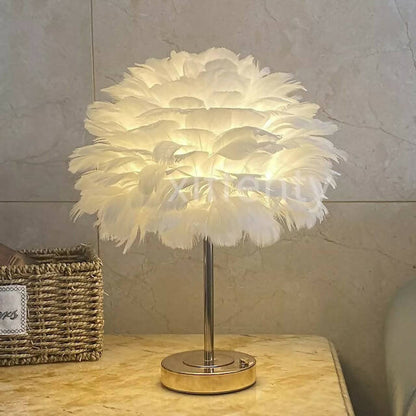 Generic LED Modern Feather Night Light, Color White Nordic Feather, Comes with Bulb