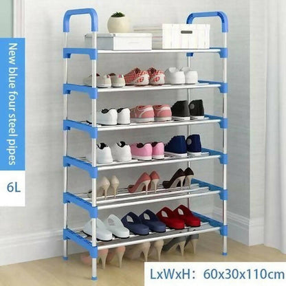 Multi-Layer Shoe Rack: Stainless Steel Construction, Easy Assembly, Portable, 20 Pair Storage, Durable & Elegant