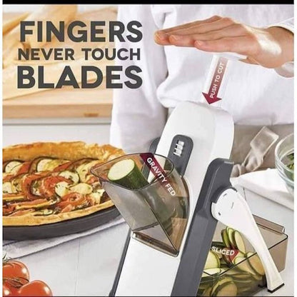 Mandolin Slicer, Manual Safe Vertical Vegetable Grater, Slicer, Cutter, Shredder, Chopper with Storage Box