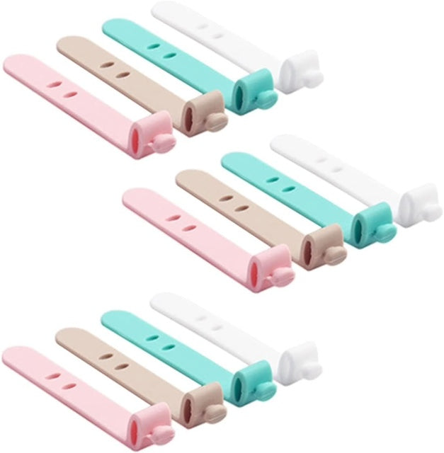 10PCS Mobile Phone Cable Winder, Earphone Clip, Charger Cord Organizer, Management Silicone Wire Cord Fixer, Holder Cable Belt